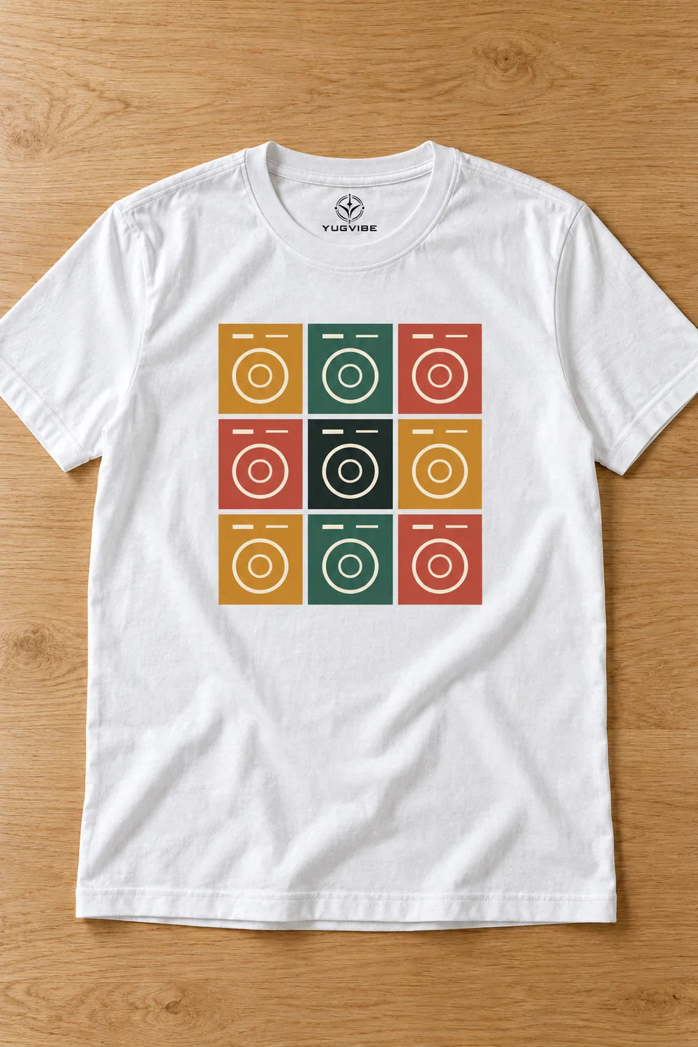 Naad — Everyday Rhythm | 180 GSM Regular Fit T-Shirt — White · Front mockup