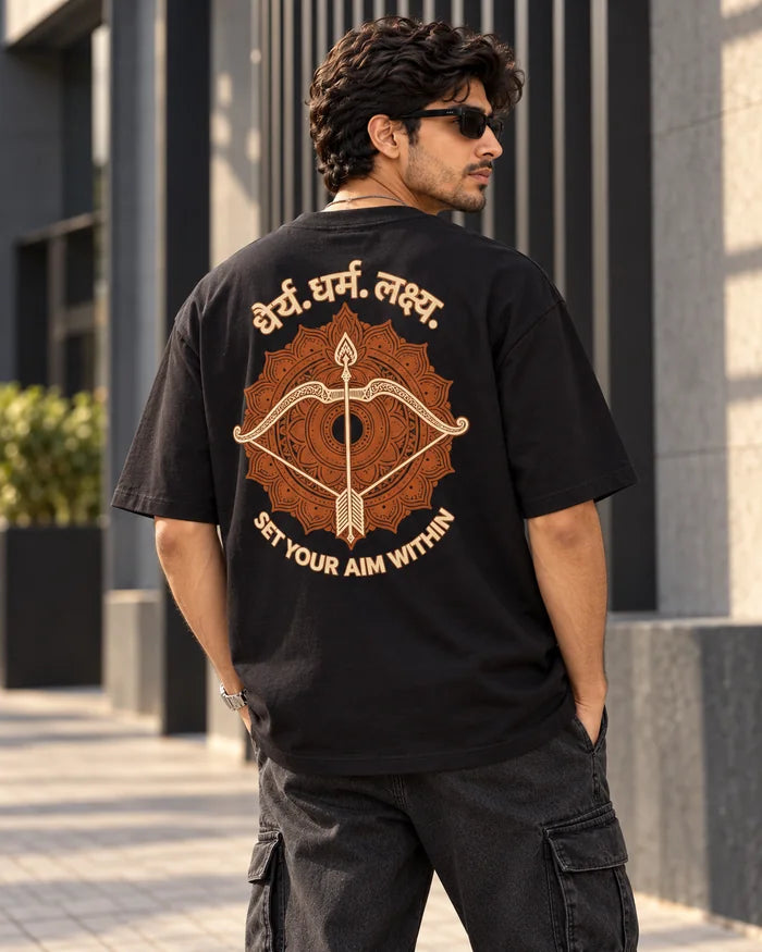Dhairya. Dharma. Lakshya. — back view